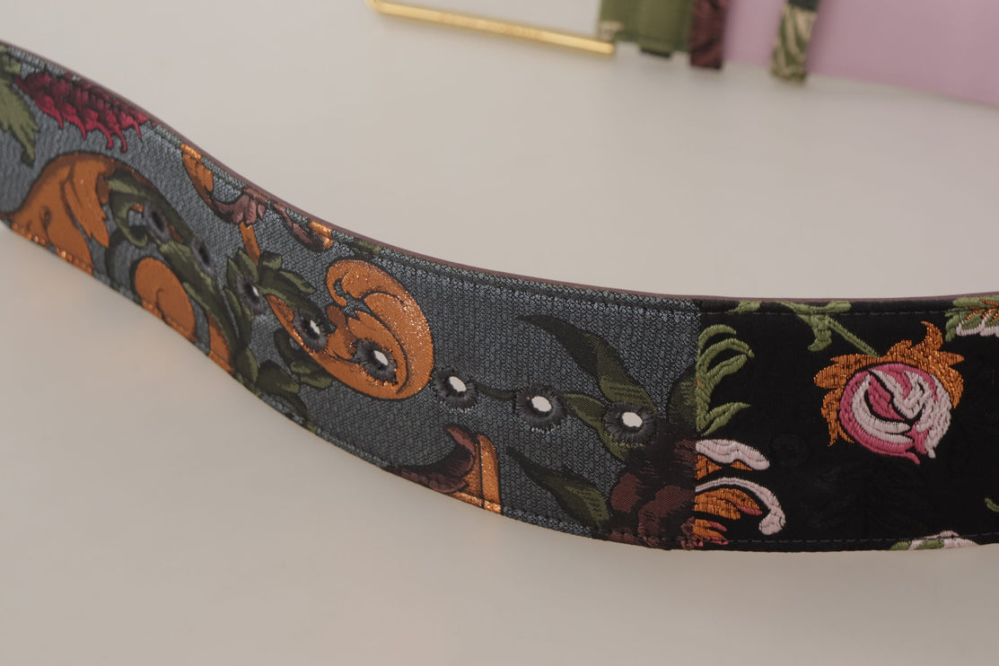 Elegante Multicolor Canvas-Leren Riem