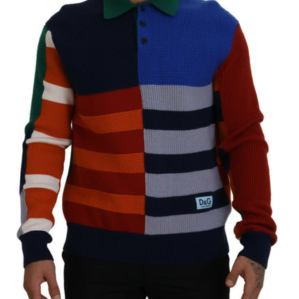 Pullover Sweater in Multicolor Stripes