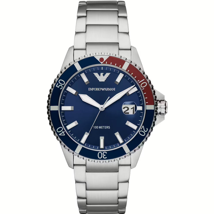 Elegant Steel Quartz Men's Watch - Ocean Blue Dial