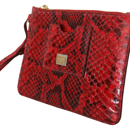 Elegante bolso de piel de serpiente Ayers rojo