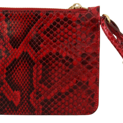 Elegante bolso de piel de serpiente Ayers rojo