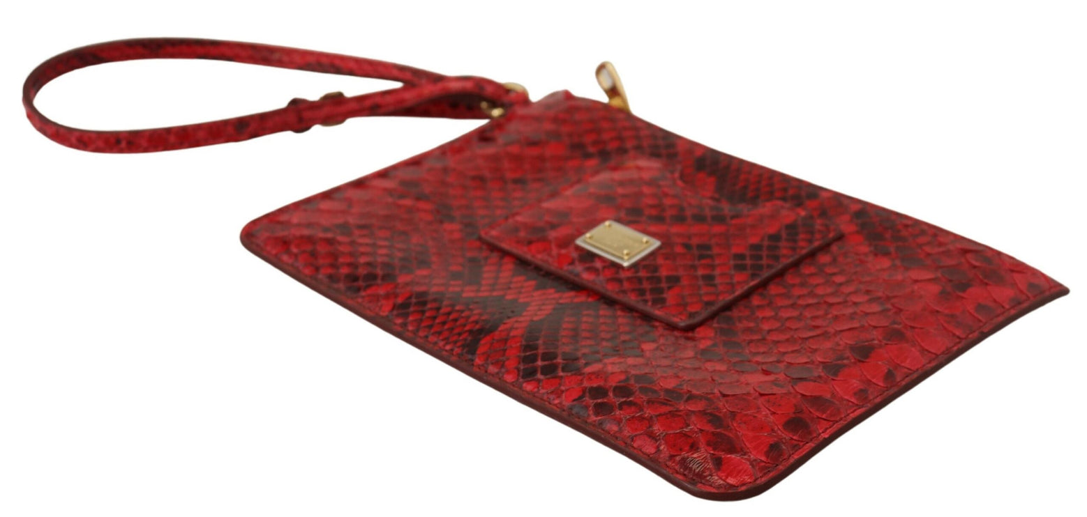 Elegante pochette Ayers in pelle rossa con serpente