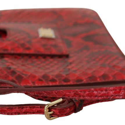 Elegante bolso de piel de serpiente Ayers rojo