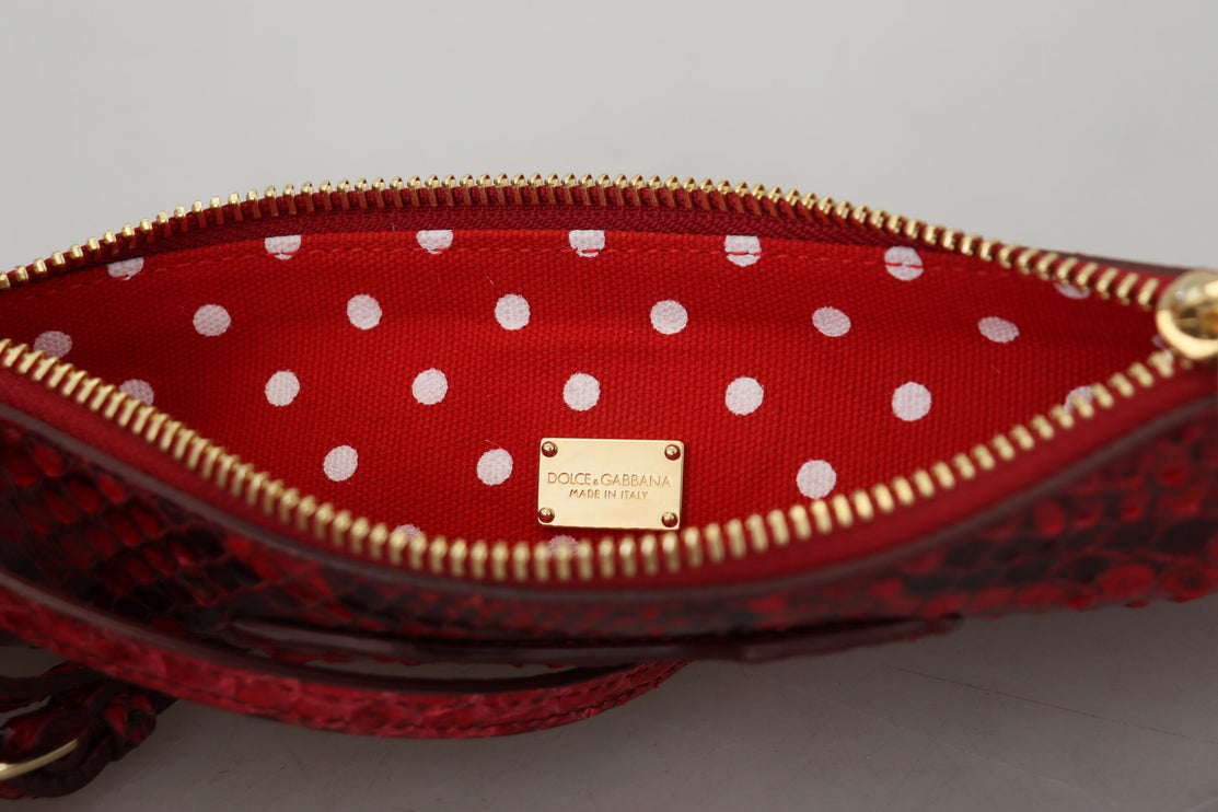 Elegante pochette Ayers in pelle rossa con serpente