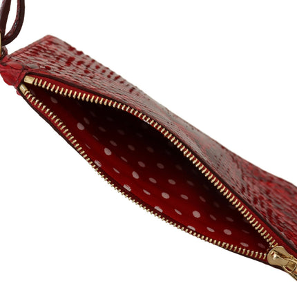 Elegante bolso de piel de serpiente Ayers rojo