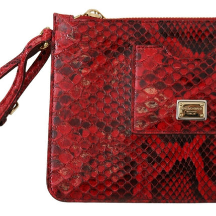 Elegante bolso de piel de serpiente Ayers rojo