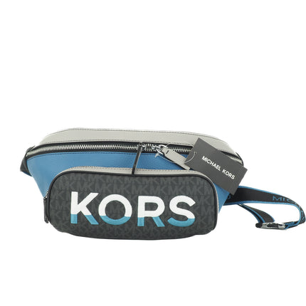 Cooper Large Blue Multi L'en cuir brodé Logo Utility Belt Sac