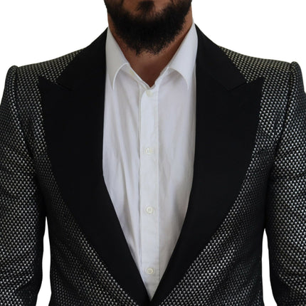 Élégant jacquard blazer poitrine simple