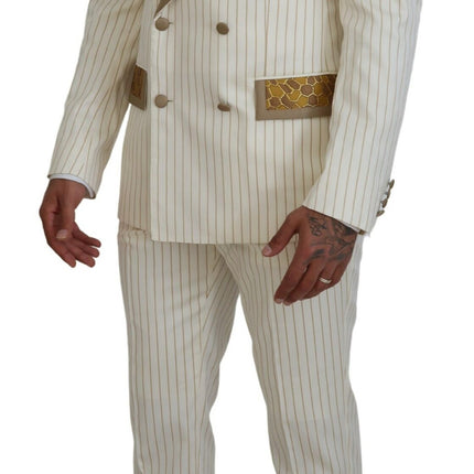 Elegante traje blanco de doble pecho blanco