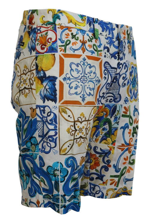 Pantaloncini chinos casual stampati majolica