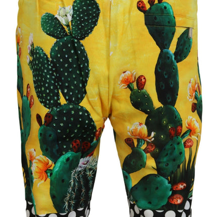 Pantaloncini sudore di stampa di cactus multicolore