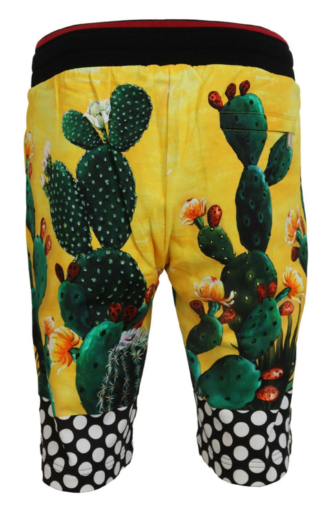 Pantaloncini sudore di stampa di cactus multicolore