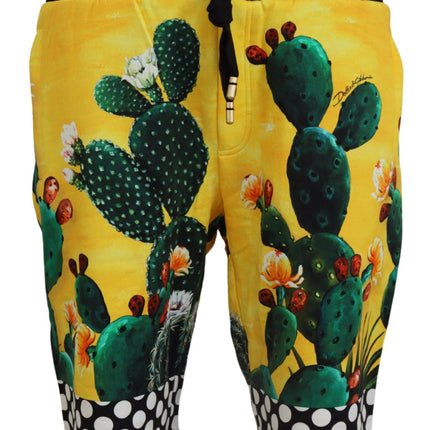 Pantaloncini sudore di stampa di cactus multicolore