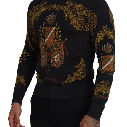 Baroque Medal Motive Silk Sweater