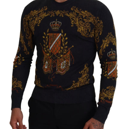 Baroque Medal Motive Silk Sweater