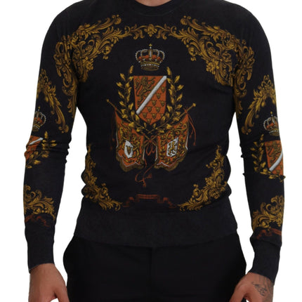 Baroque Medal Motive Silk Sweater