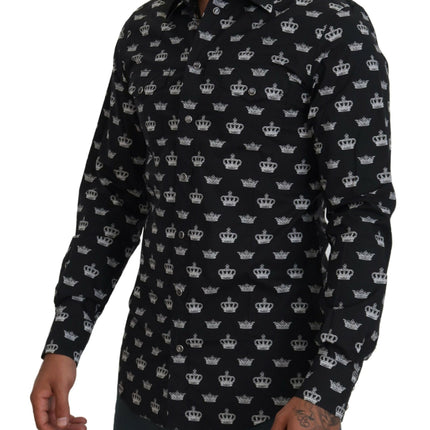 Camisa formal de estampado de corona elegante Fit Slim Fit