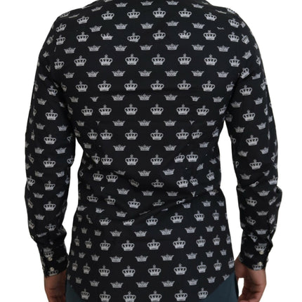 Camisa formal de estampado de corona elegante Fit Slim Fit