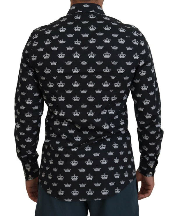 Camisa formal de estampado de corona elegante Fit Slim Fit