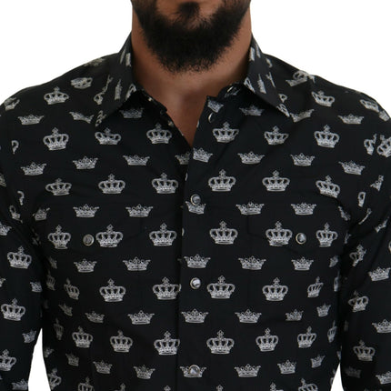 Camisa formal de estampado de corona elegante Fit Slim Fit