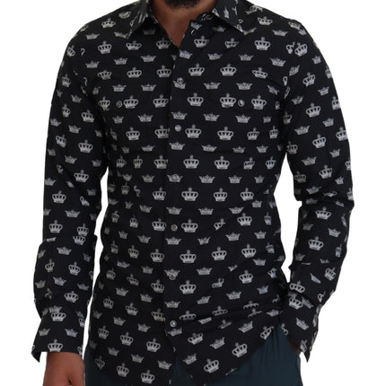 Camisa formal de estampado de corona elegante Fit Slim Fit