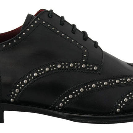 Elegante bezaaid zwarte derby schoenen