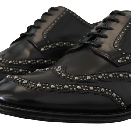 Elegante bezaaid zwarte derby schoenen