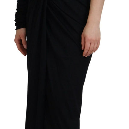 Elegant One-Shoulder Sheath Midi Dress