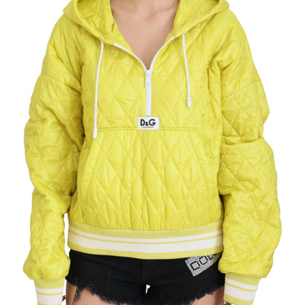 Elegant Yellow Hooded Jacket