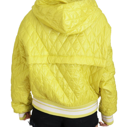 Elegant Yellow Hooded Jacket