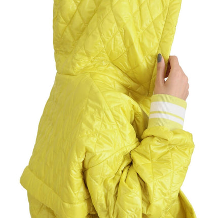 Elegant Yellow Hooded Jacket