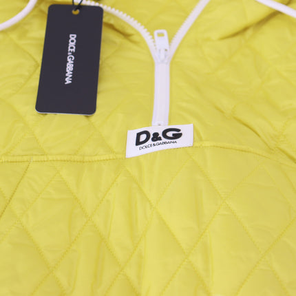 Elegant Yellow Hooded Jacket