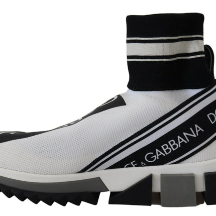 Sneaker slip-on in bianco e nero chic e nero