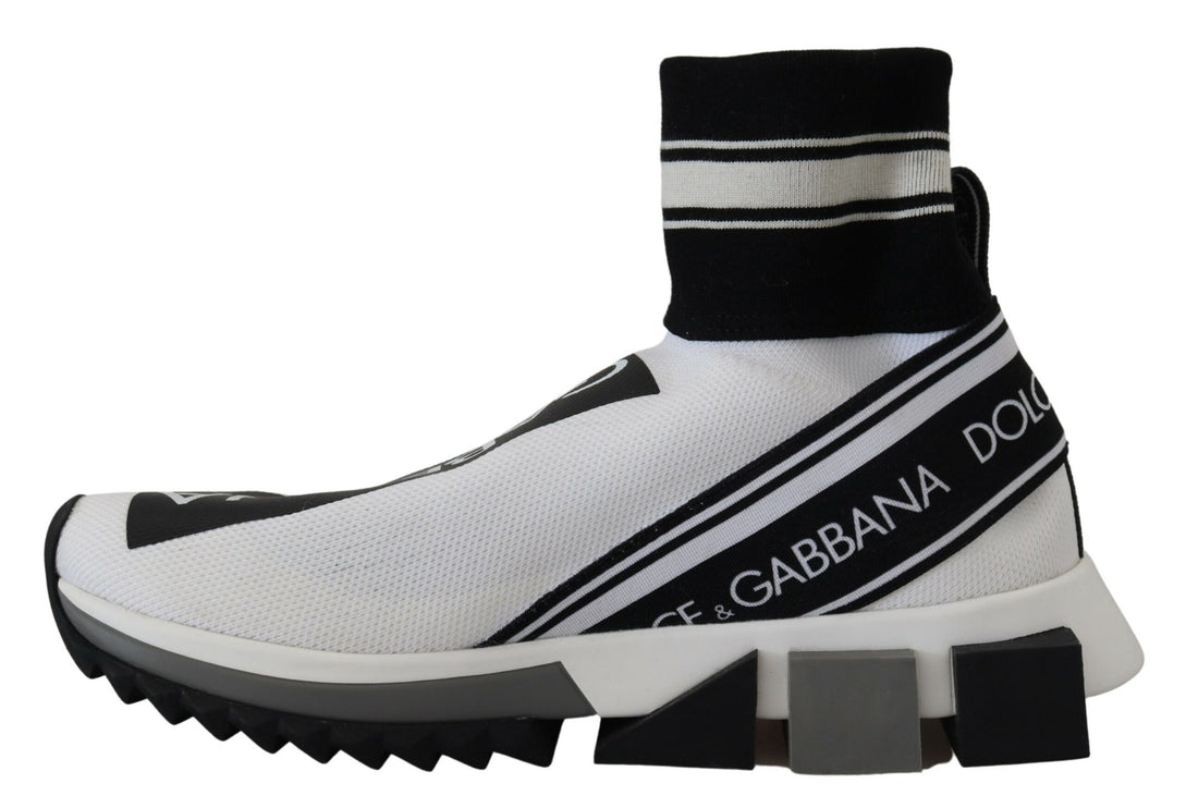 Sneaker slip-on in bianco e nero chic e nero