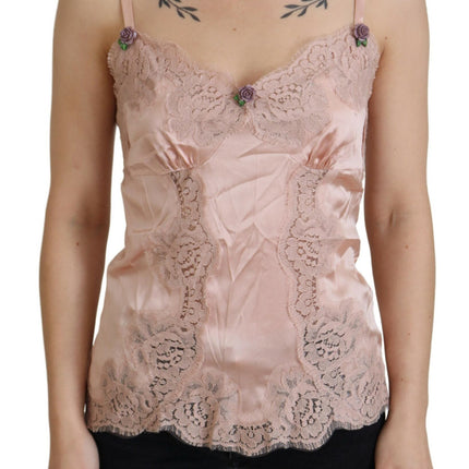 Elegante roze zijden lingerie top