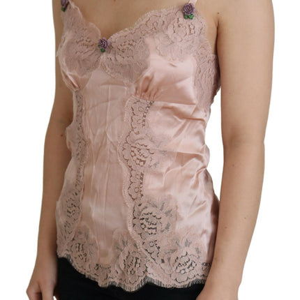 Elegante roze zijden lingerie top