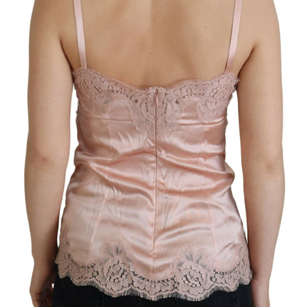 Elegante roze zijden lingerie top