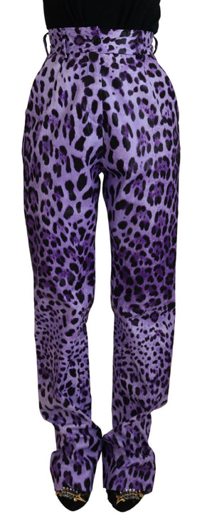 Elegante High Taille Straight Purple Pants