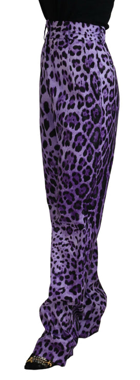 Elegante High Taille Straight Purple Pants