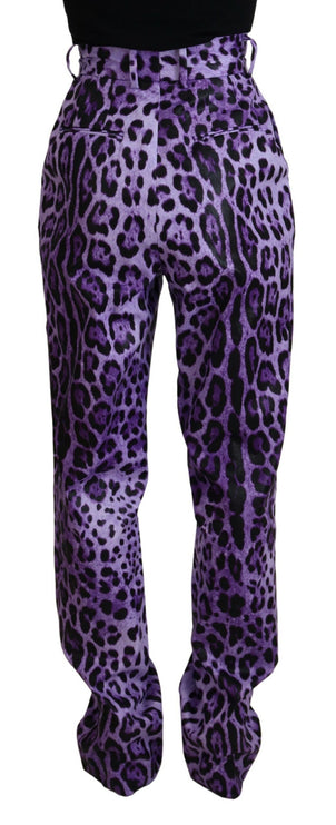 Elegante High Taille Straight Purple Pants