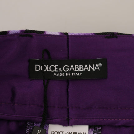 Elegante High Taille Straight Purple Pants