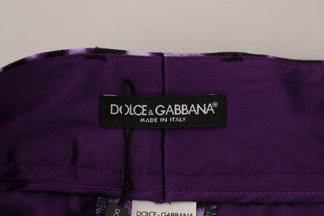 Elegante High Taille Straight Purple Pants