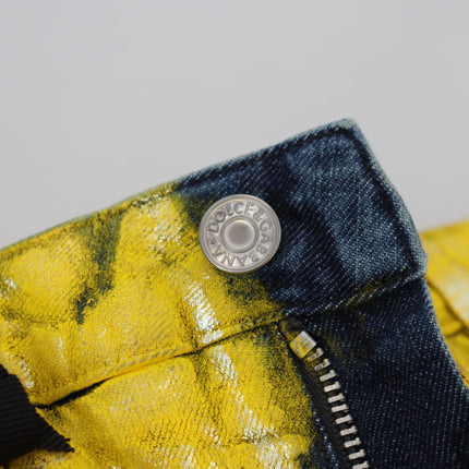 Jeans chic ad alta vita dritta in giallo vibrante