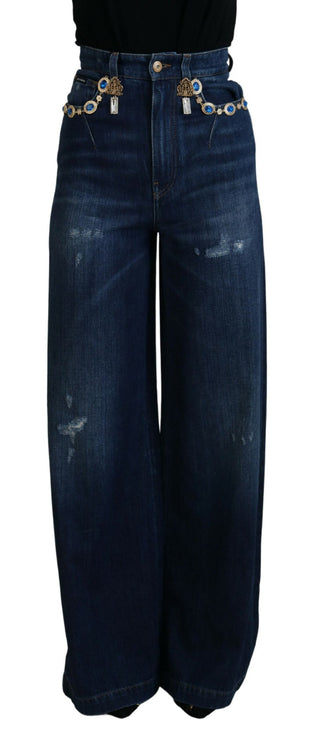 Verfraaide rechte been designer jeans