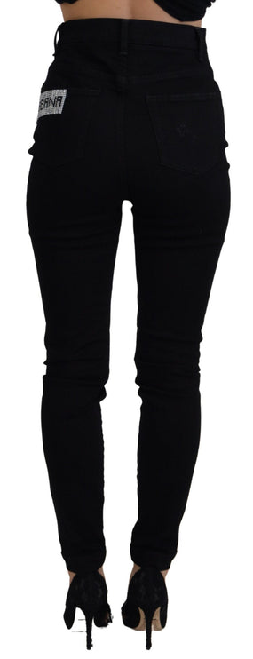 Chique High Taille Slim Fit Black Jeans