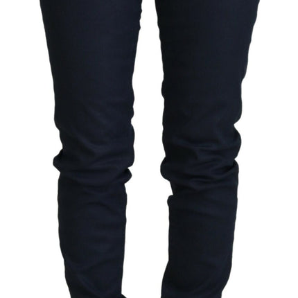 Jeans magri chic a bassa vita in blu