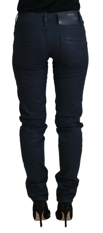 Chic Low Waist Skinny Jeans in Blue