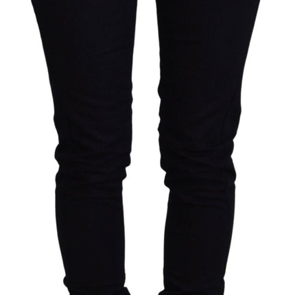 Chique zwarte spijkerbroek met lage taille skinny jeans