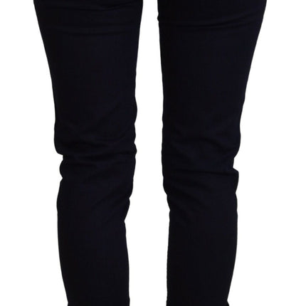 Chique zwarte spijkerbroek met lage taille skinny jeans