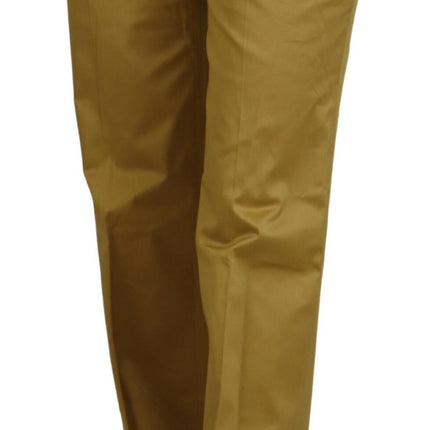 Eleganti pantaloni in forma dritta in oro